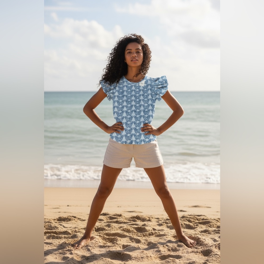 Crewcuts Blue Patterned Kids Tee